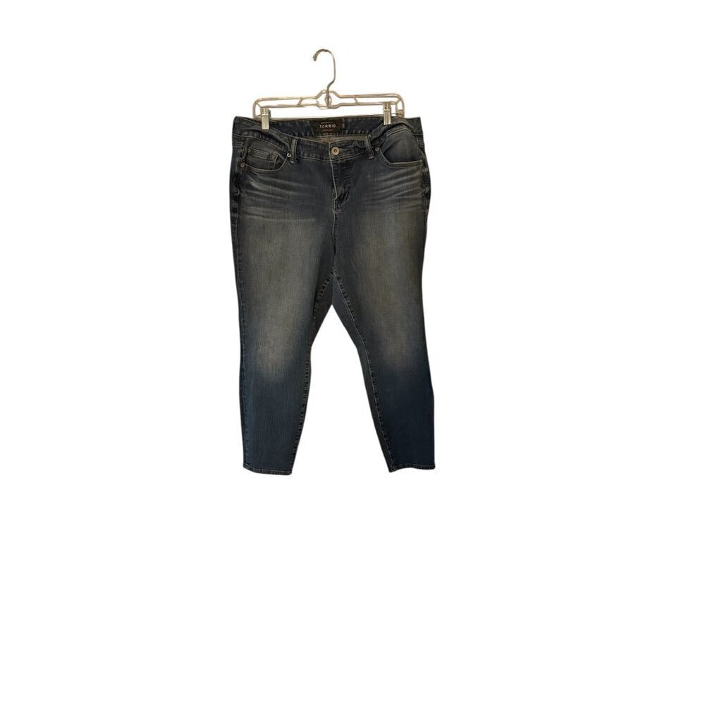 Torrid Premium Dark Wash Skinny Jeans Size 16R Womens Denim Stretch Mid-Rise